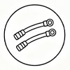 Hydraulic-hose-icon-with-two-end-fittings