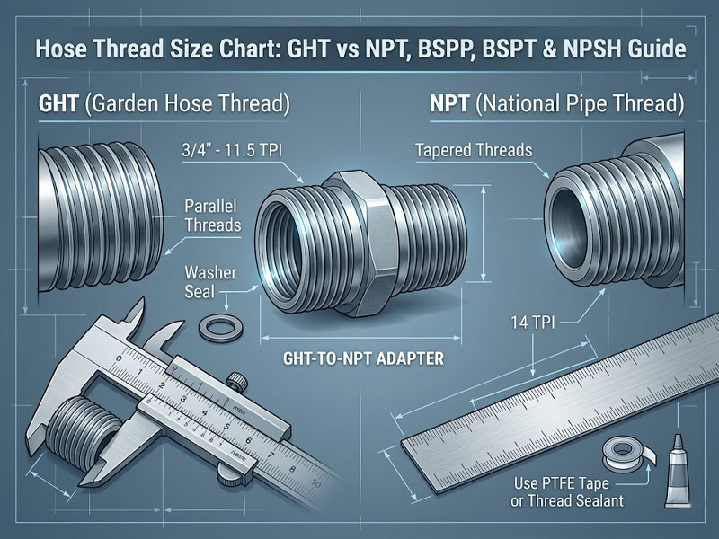 hose thread size chart ght vs npt cover
