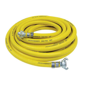 Jackhammer air hose sidewall printing showing 300 PSI working pressure and JACKHAMMER brand marking for pneumatic tool use.