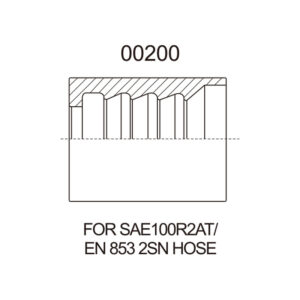 00200 Large Bore Hose Ferrule for SAE 100 R2AT/EN 853 2SN