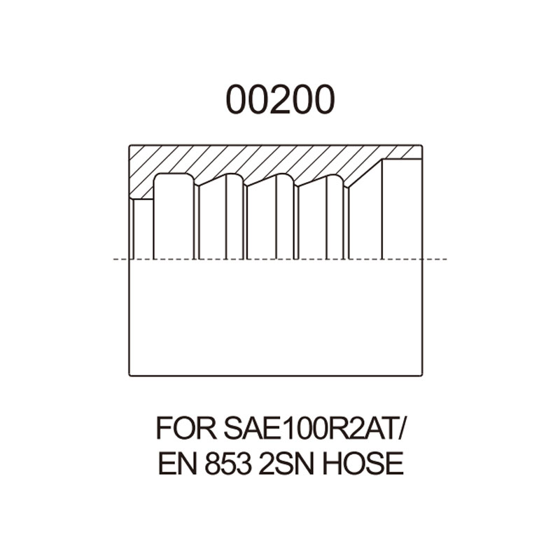 00200 Large Bore Hose Ferrule for SAE 100 R2AT/EN 853 2SN