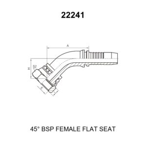 45 degree elbow bsp female flat seat fitting 22241 series