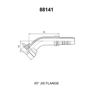 45 degree elbow JIS flange hydraulic hose fitting series 88141