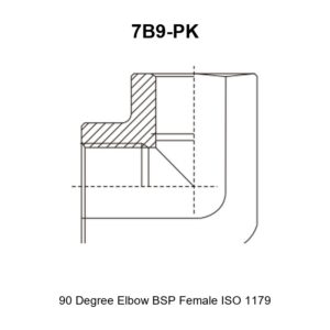 90 degree elbow BSP female ISO 1179 hydraulic adapter 7B9-PK