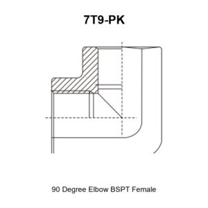 90 degree elbow BSPT female hydraulic adapter 7T9-PK
