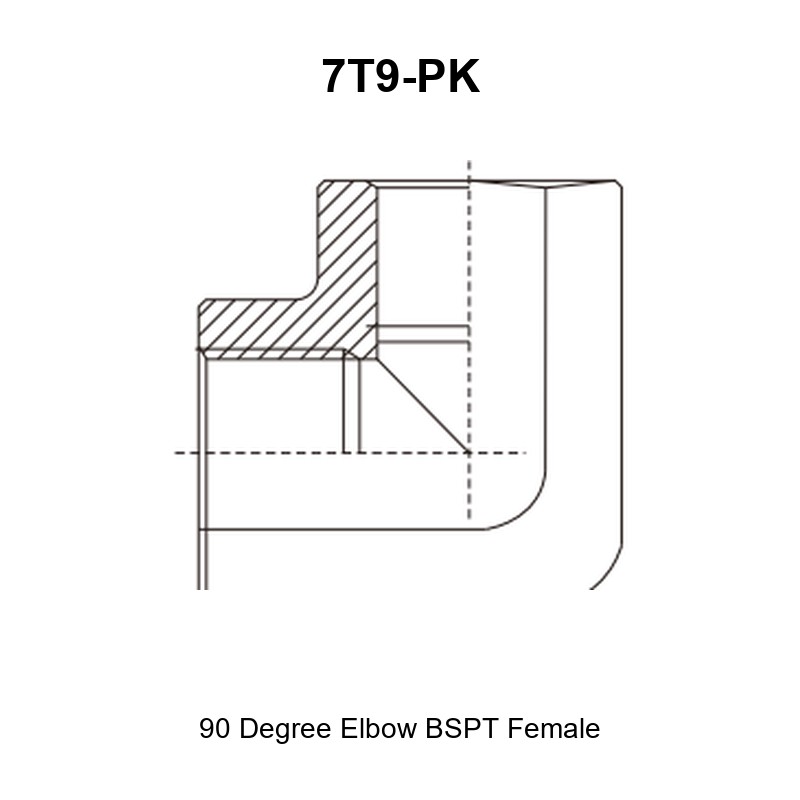 90 degree elbow BSPT female hydraulic adapter 7T9-PK