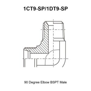 90 degree elbow BSPT male hydraulic adapter 1CT9-SP/1DT9-SP