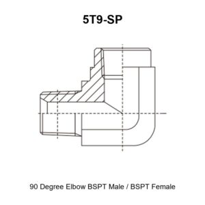 90 degree elbow BSPT male BSPT female hydraulic adapter 5T9-SP