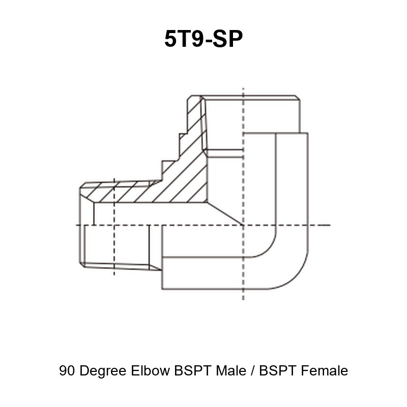 90 degree elbow BSPT male BSPT female hydraulic adapter 5T9-SP