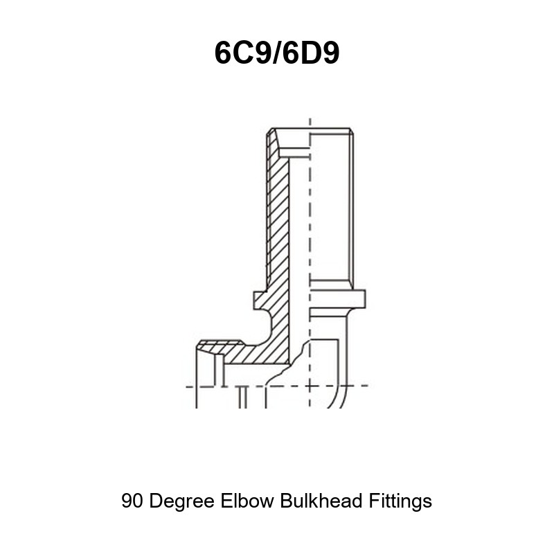 90 degree elbow bulkhead fittings hydraulic adapter 6C9/6D9