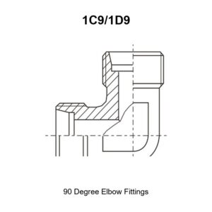 90 degree elbow fittings hydraulic adapter 1C9/1D9