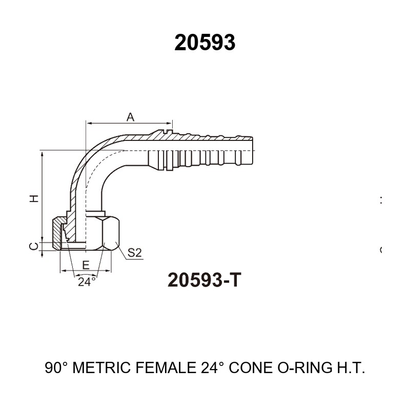 90 degree elbow metric female 24 degree cone o ring heavy interlock hydraulic hose fitting 20593