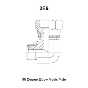 90 degree elbow metric male hydraulic adapter 2E9