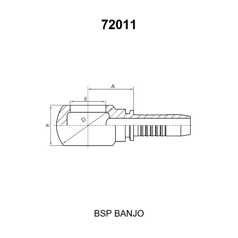BSP banjo body hydraulic hose fitting series 72011