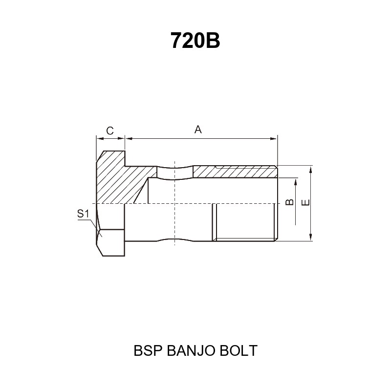 BSP banjo bolt hydraulic hose fitting series 720B