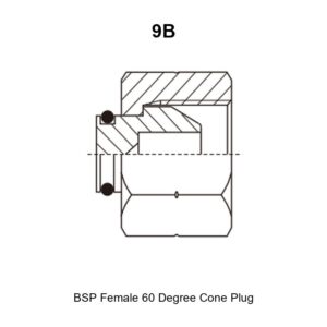 BSP female 60 degree cone plug hydraulic adapter 9B