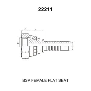 bsp female flat seat fitting 22211 series