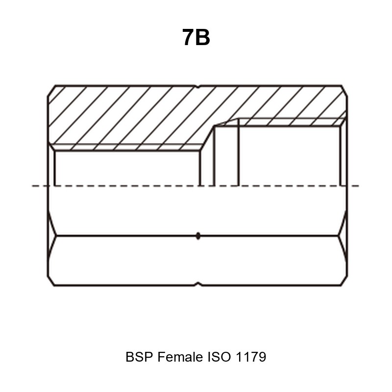 BSP female ISO 1179 hydraulic adapter 7B