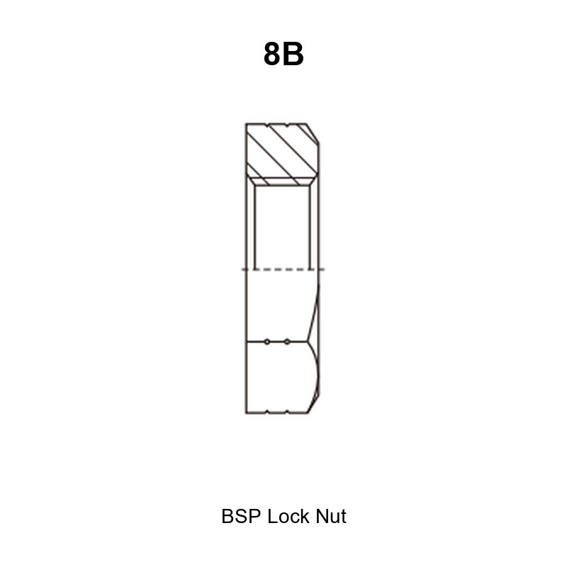 BSP lock nut hydraulic adapter 8B
