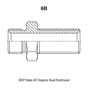 BSP male 60 degree seat bulkhead hydraulic adapter 6B
