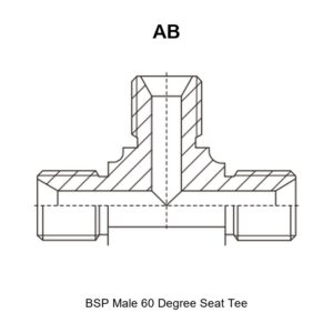 BSP male 60 degree seat tee hydraulic adapter AB