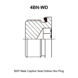 BSP male captive seal hollow hex plug hydraulic adapter 4BN-WD