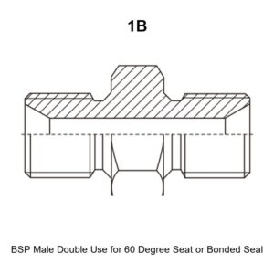 BSP male double use for 60 degree seat or bonded seal hydraulic adapter 1B