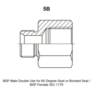 BSP male double use for 60 degree seat or bonded seal BSP female ISO 1179 hydraulic adapter 5B