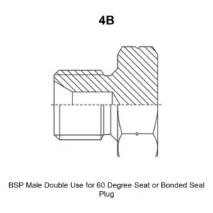 BSP male double use for 60 degree seat or bonded seal plug hydraulic adapter 4B
