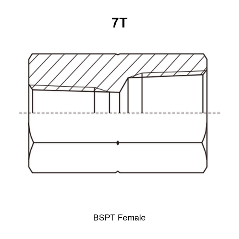BSPT female hydraulic adapter 7T