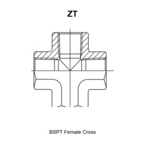 BSPT female cross hydraulic adapter ZT