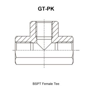 BSPT female tee hydraulic adapter GT-PK