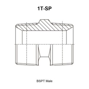 BSPT male hydraulic adapter 1T-SP