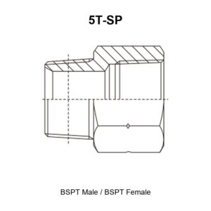 BSPT male BSPT female hydraulic adapter 5T-SP