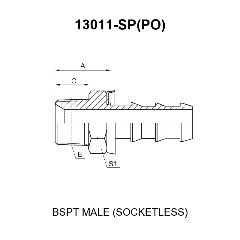 bspt male fitting 13011 sp po