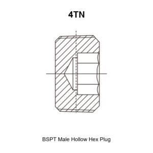 BSPT male hollow hex plug hydraulic adapter 4TN