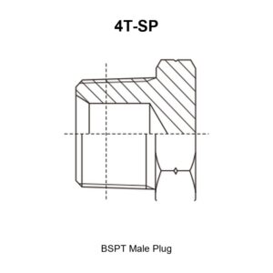 BSPT male plug hydraulic adapter 4T-SP