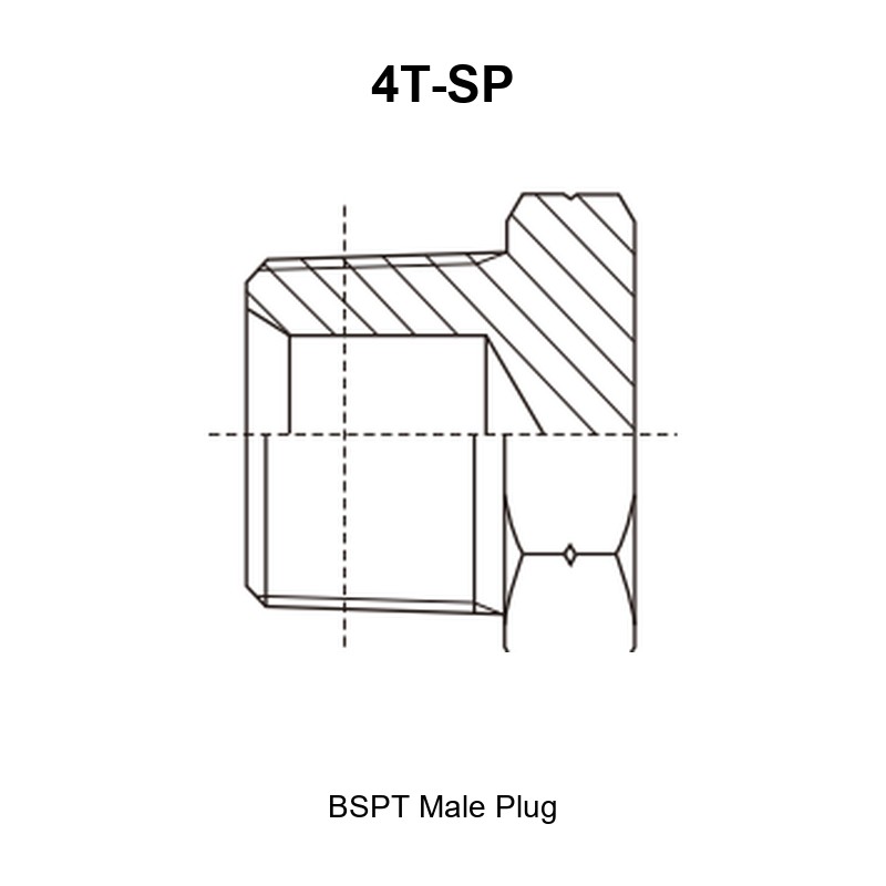 BSPT male plug hydraulic adapter 4T-SP