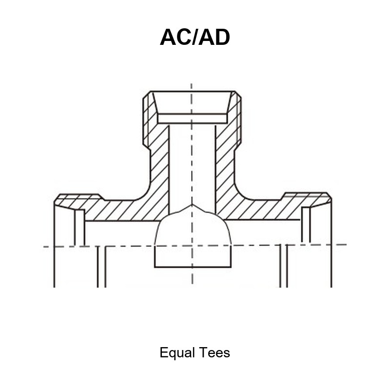 Equal tees hydraulic adapter AC/AD