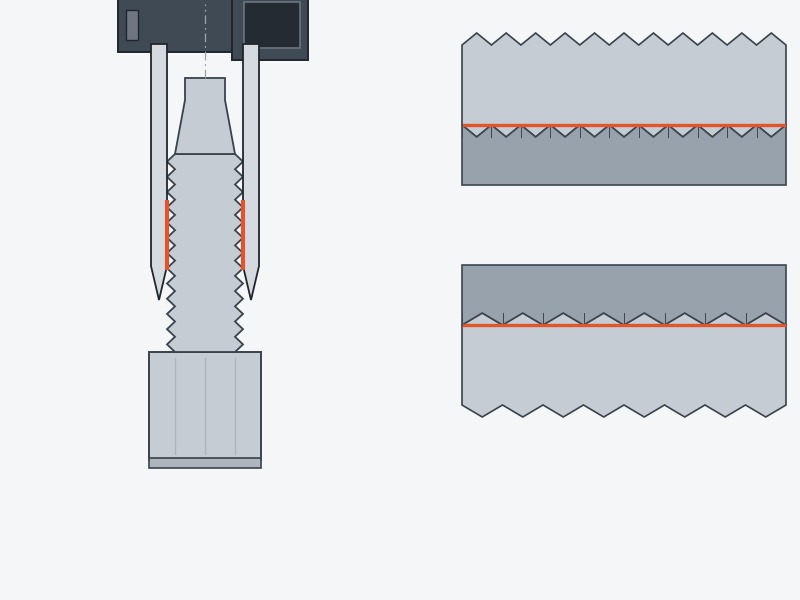 Digital caliper measuring the outside diameter of a JIC fitting thread beside a thread pitch gauge checking 9/16-18 UNF and a metric pitch gauge checking 1.5 mm pitch