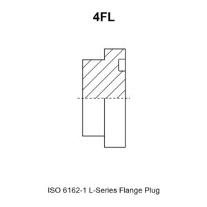 4FL ISO 6162-1 L-series flange plug drawing with spigot diameter d1, flange head diameter d2, overall length L and flange thickness l