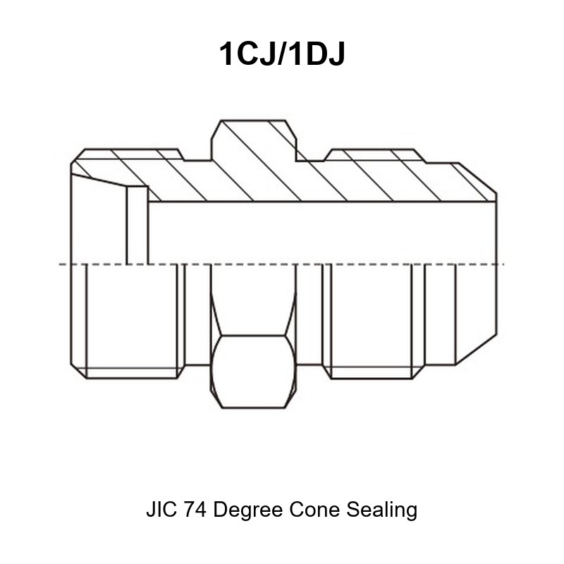 JIC 74 degree cone sealing hydraulic adapter 1CJ/1DJ