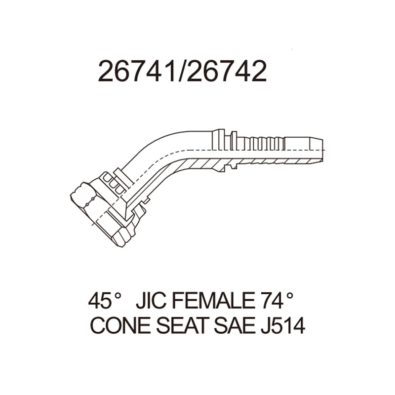 jic female 45 degree elbow sae j514 26741 series