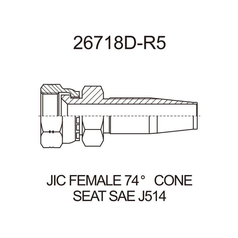 jic female 74 cone sae j514 26718d r5 fitting