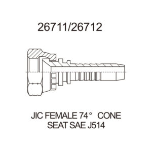 jic female 74 degree cone seat sae j514 26711 series