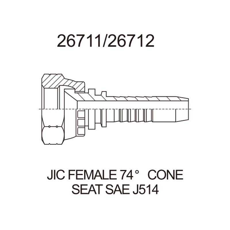 jic female 74 degree cone seat sae j514 26711 series