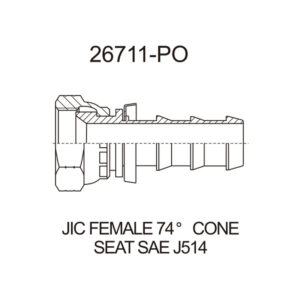 jic female 74 degree sae j514 26711 po