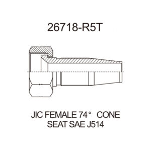 jic female 74 degree sae j514 26718 r5t