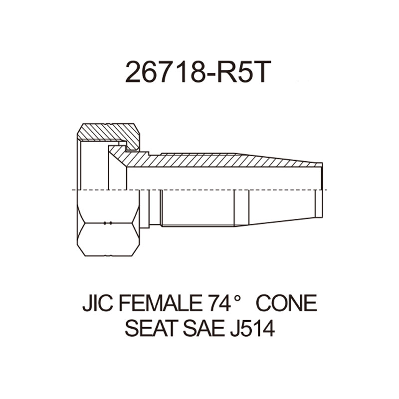 jic female 74 degree sae j514 26718 r5t