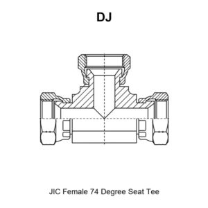 DJ JIC Female 74 Degree Seat Tee Adapter - Three-Port Female 74 Degree Seat DJ Adapter